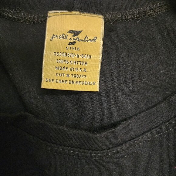 7 For All Mankind Black Logo Quality Top Shirt Juniors Large Fits Like Small - Picture 4 of 6